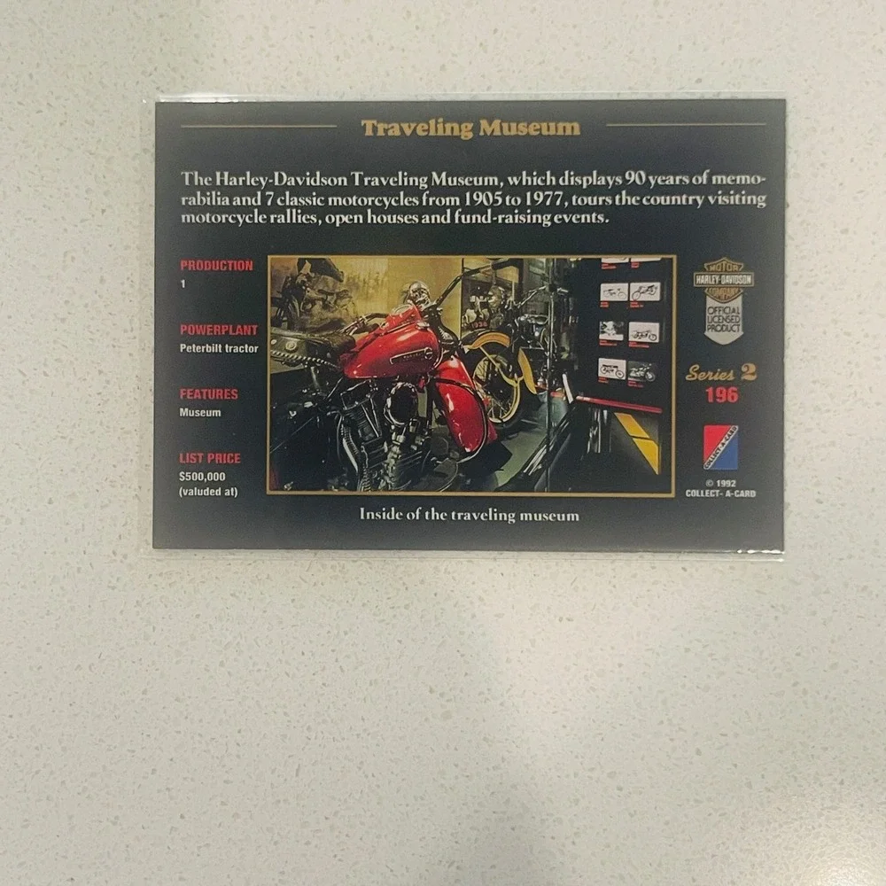 1992 Harley-Davidson Series 2 Trading Card 196 Traveling Museum Collect-A-Card